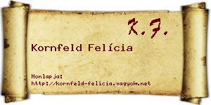 Kornfeld Felícia névjegykártya